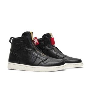 NWT Nike Air Jordan 1 Black Zip-Front High Top Sneakers